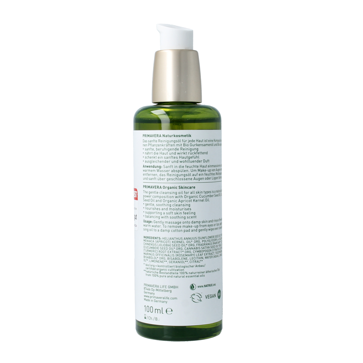 Primavera Cleansing oil calming & softening 100.00 Milliliter