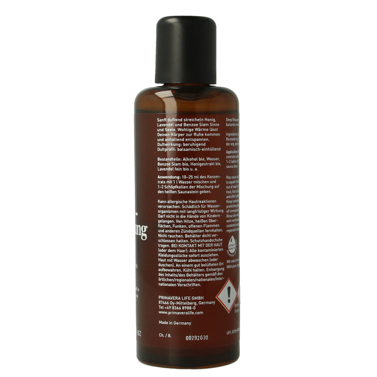 Primavera Sauna therapy deep relaxation bio 100.00 Milliliter