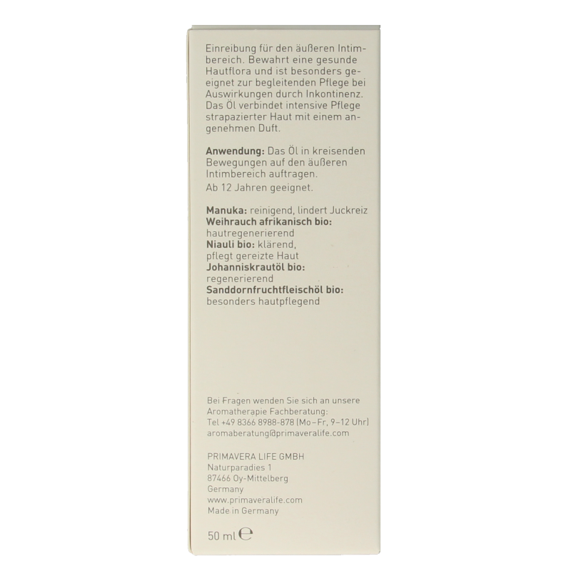 Primavera Intieme verzorgingsolie bio 50 Milliliter
