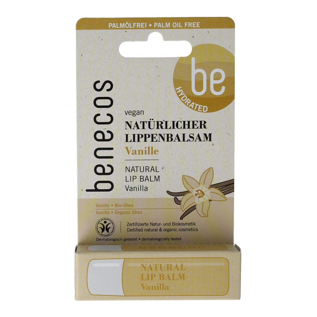 Benecos natural beauty Natural lipbalm vanilla in box 1.00 Stuks
