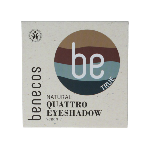 Benecos natural beauty Natural eyeshadow quantro true blue 1.00 Stuks