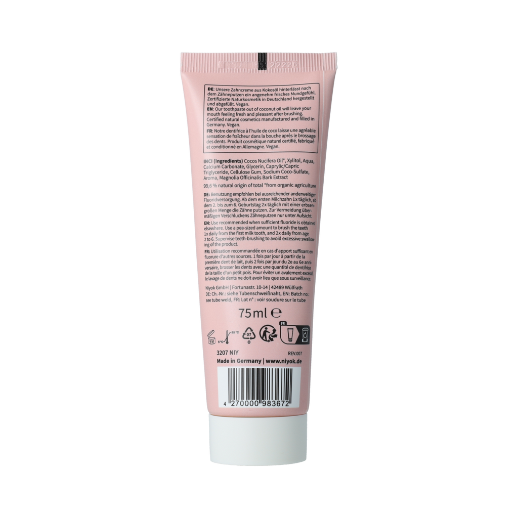 Niyok tandpasta kids strawberry&raspberry 75.00 Milliliter