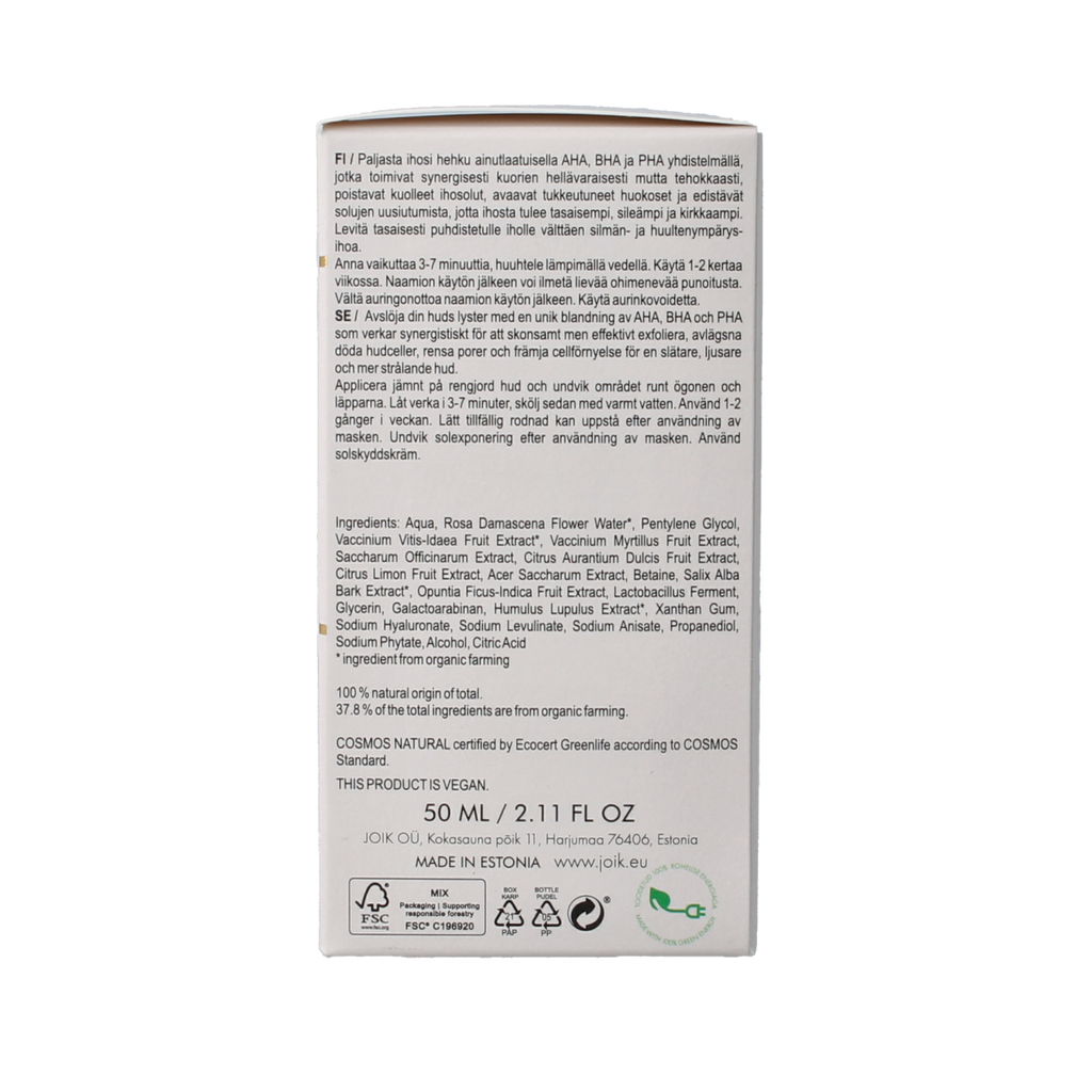 Joik Organics Re-boost glow peeling mask resurfacing 50.00 Milliliter