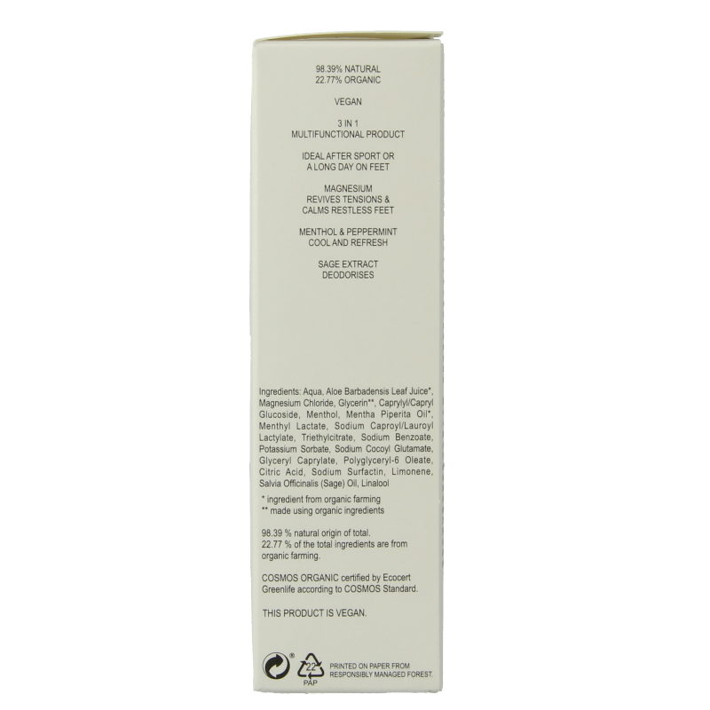 Joik Organics Organic foot spray magnesium 50 Milliliter