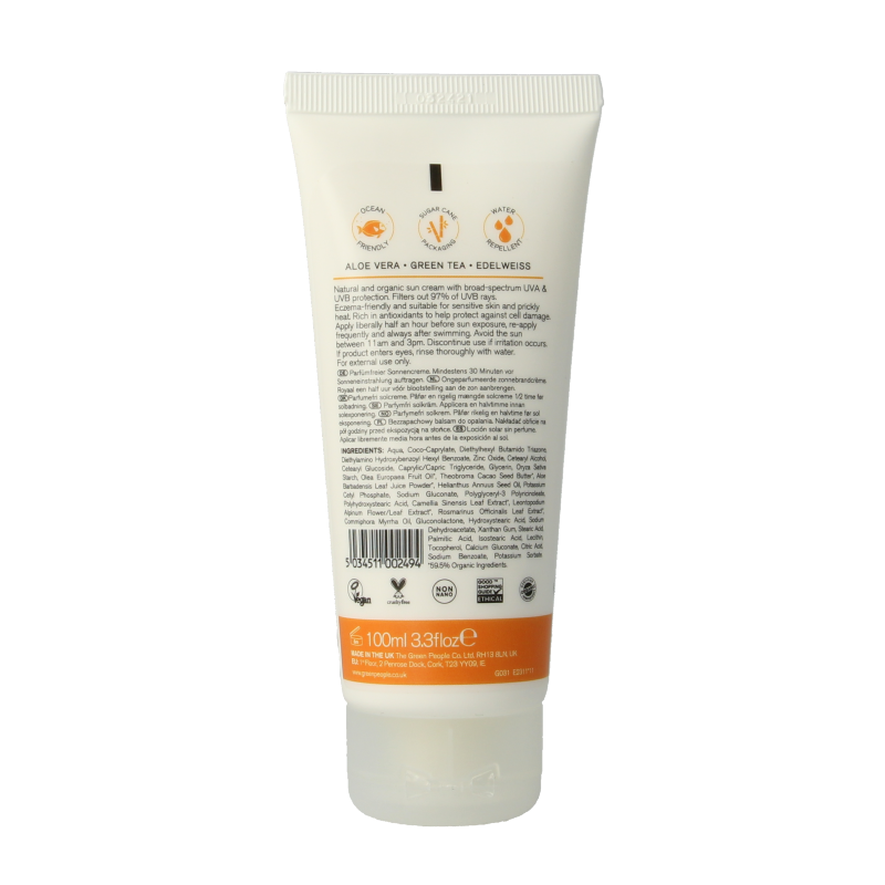 Green People Zonnebrand parfumvrij SPF30 100 Milliliter