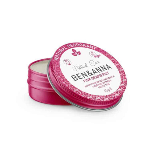 Ben & Anna Natural deodorant creme pink grapefruit blikje 45 Gram