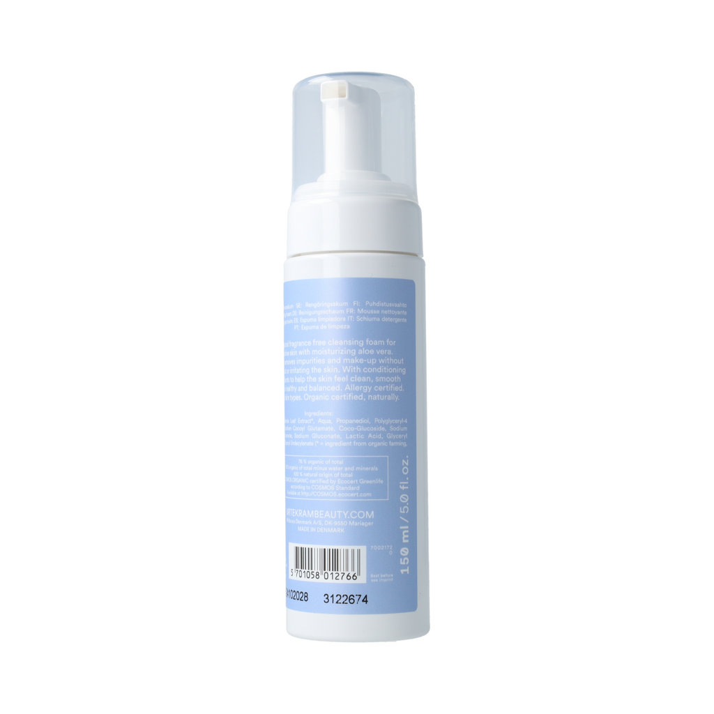 Urtekram Fragrance Free Reinigingsmousse – gevoelige huid 150.00 Milliliter