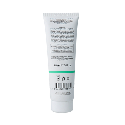 Urtekram Tandpasta sensitive strong mint fluoridevrij 75.00 Milliliter