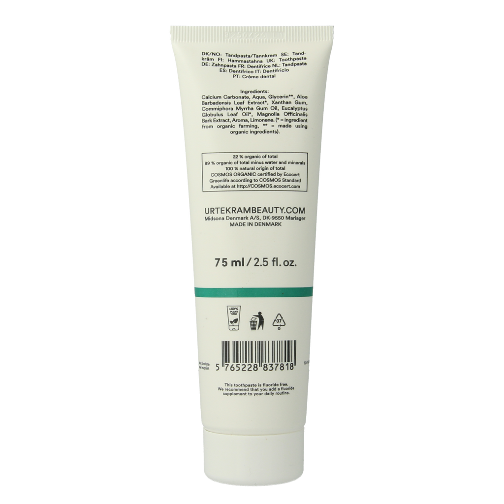 Urtekram Tandpasta eucalyptus 75.00 Milliliter