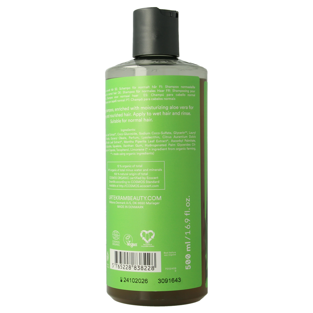 Urtekram Shampoo aloe vera normaal haar 500.00 Milliliter