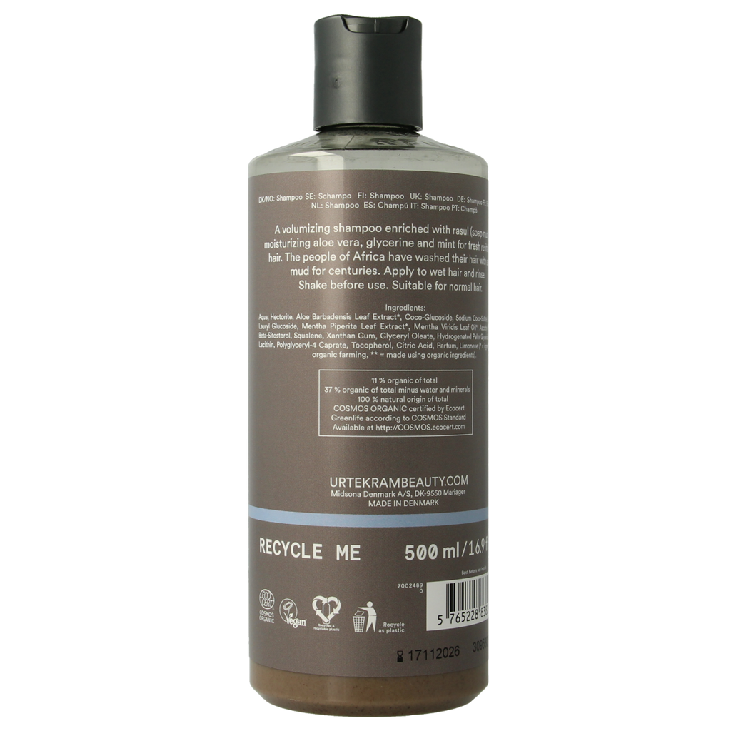 Urtekram Shampoo rhassoul 500.00 Milliliter