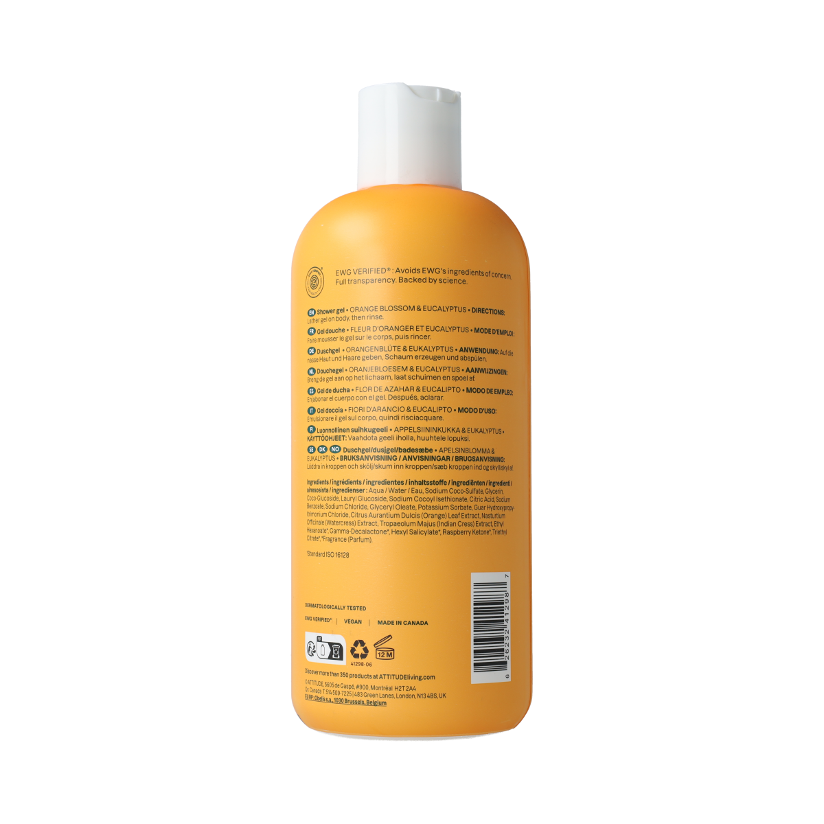 Attitude Shower Gel Energizing Orange Blossom 473.00 Milliliter