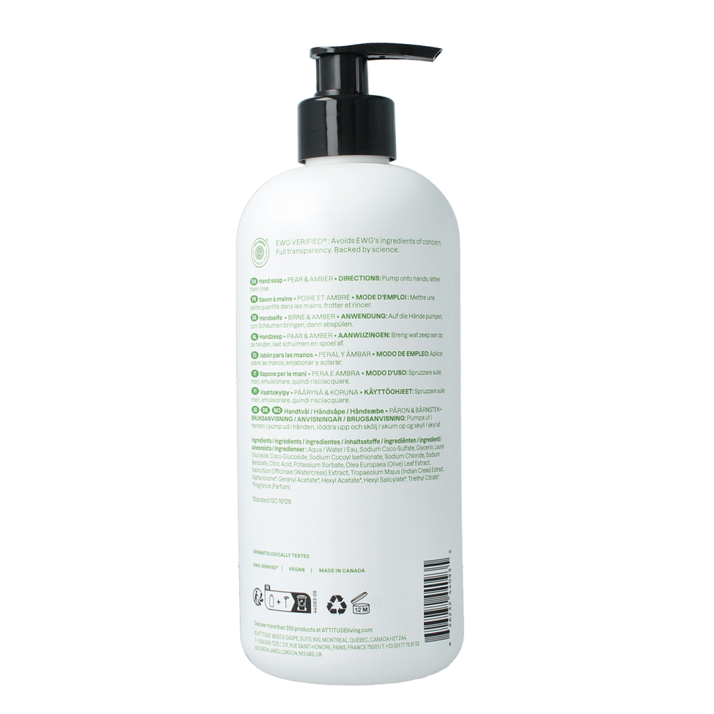 Attitude Super leaves handzeep pear & amber 473.00 Milliliter
