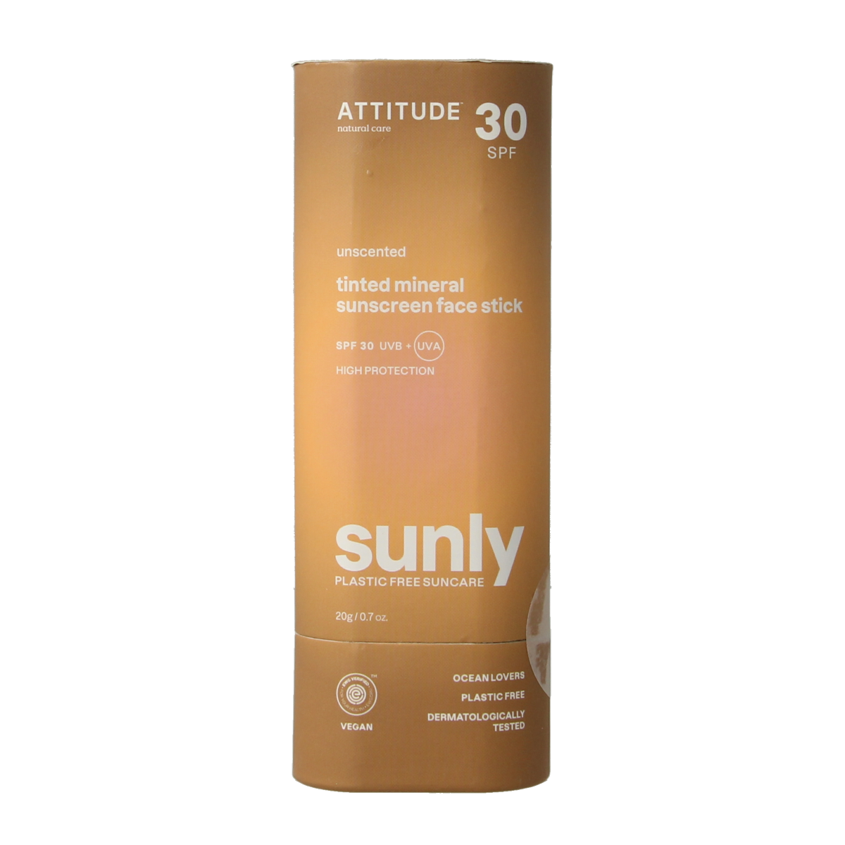 Attitude Sunly gezichtszonnebrandstick getint SPF30 20.00 Gram