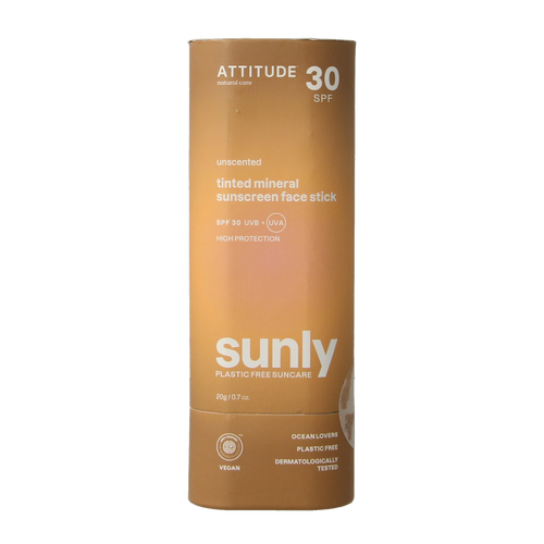 Attitude Sunly gezichtszonnebrandstick getint SPF30 20.00 Gram
