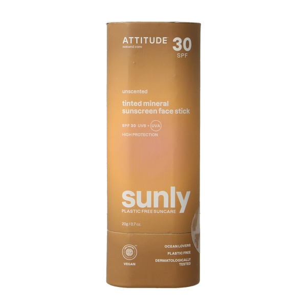 Attitude Sunly gezichtszonnebrandstick getint SPF30 20.00 Gram