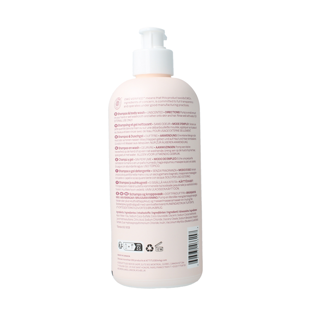 Attitude Shampoo 2 in 1 baby leaves parfum vrij 473.00 Milliliter