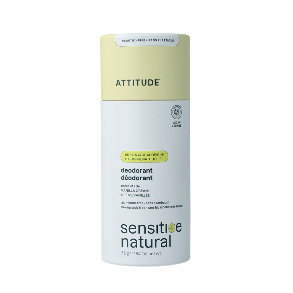 Attitude Deodorant baksoda vrij vanilla creme super leaves 75.00 Gram