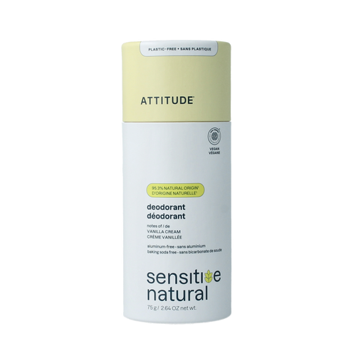 Attitude Deodorant baksoda vrij vanilla creme super leaves 75.00 Gram
