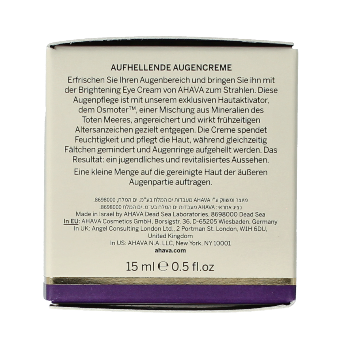 Ahava Age control bright eye creme  15.00 Milliliter