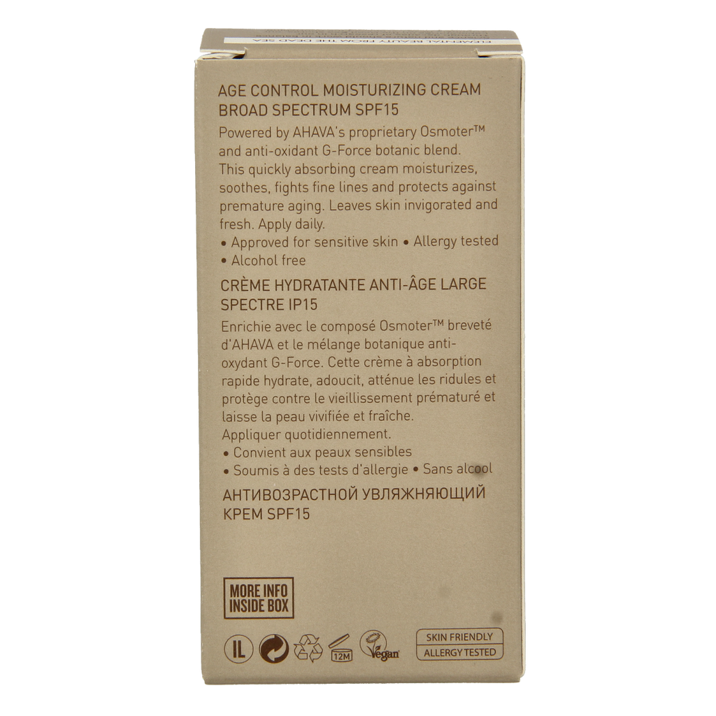 Ahava Men age control moisturizing gezichtcreme SPF15  50.00 Milliliter