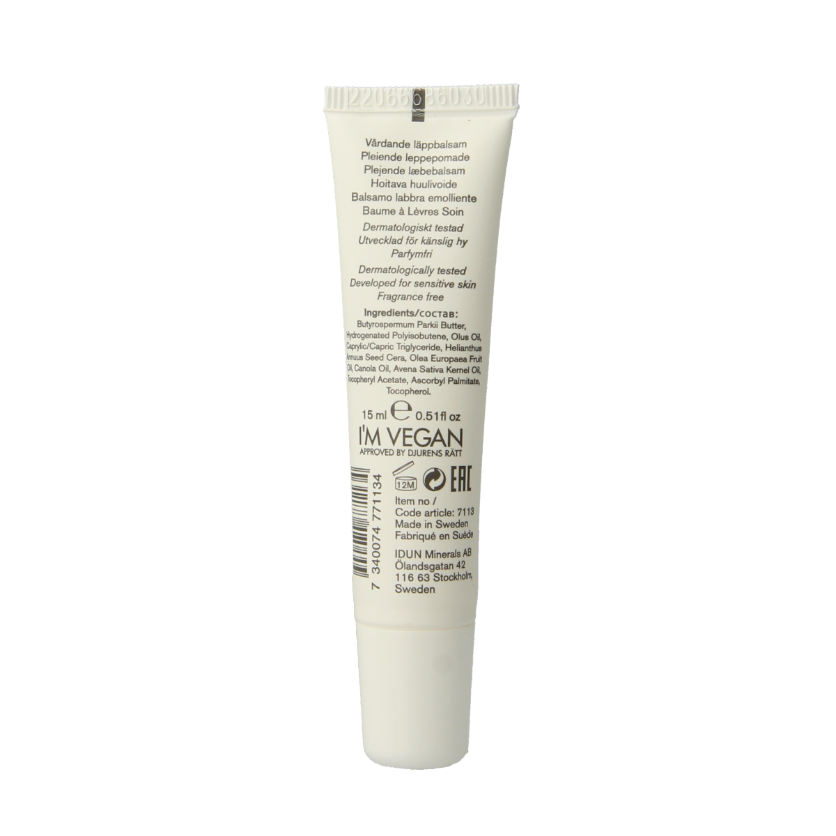 Idun Minerals Skincare lipbalm care & repair cream 15.00 Milliliter