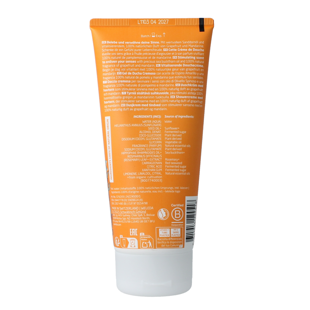 Weleda Duindoorn vitaliserende douchecreme 200.00 Milliliter