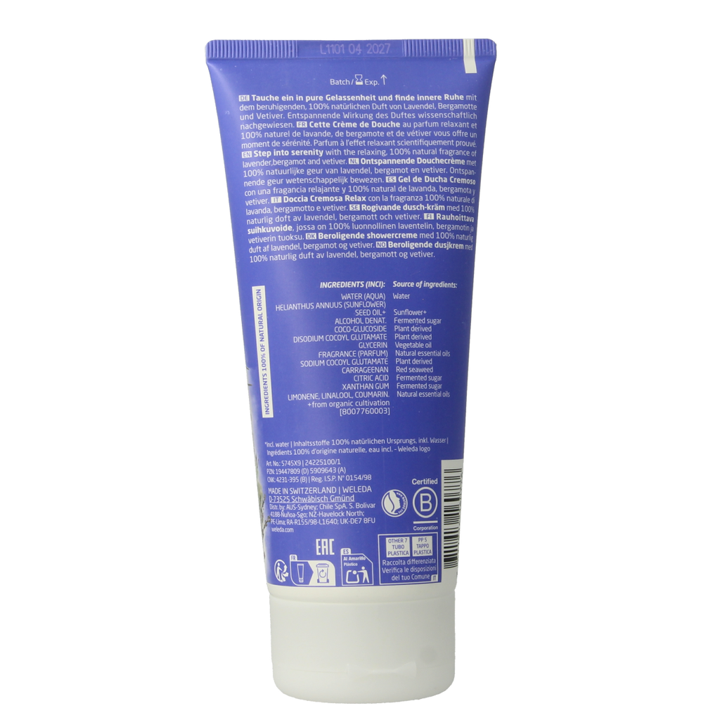 Weleda Relax douchecreme 200.00 Milliliter