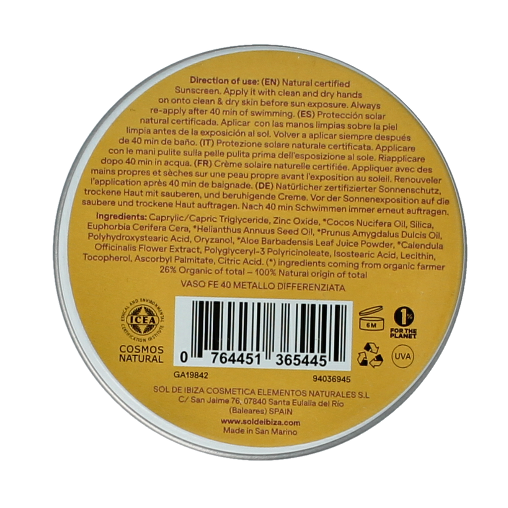 Sol De Ibiza Beschermende creme baby & kids SPF30 mini bio 30.00 Gram