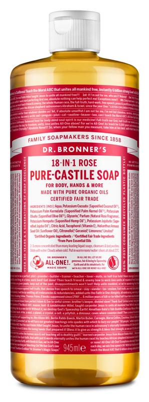 Dr Bronners Liquid soap roos 945 Milliliter