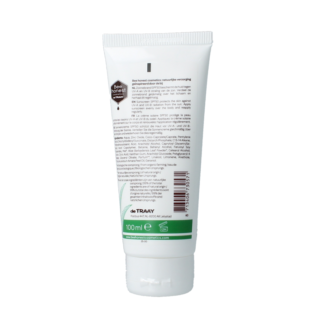Traay Bee Honest Zonnebrand aloe & honing SPF50 100.00 Milliliter