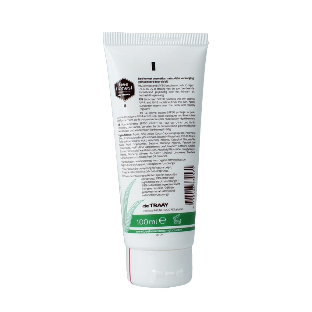 Traay Bee Honest Zonnebrand aloe & honing SPF50 100.00 Milliliter