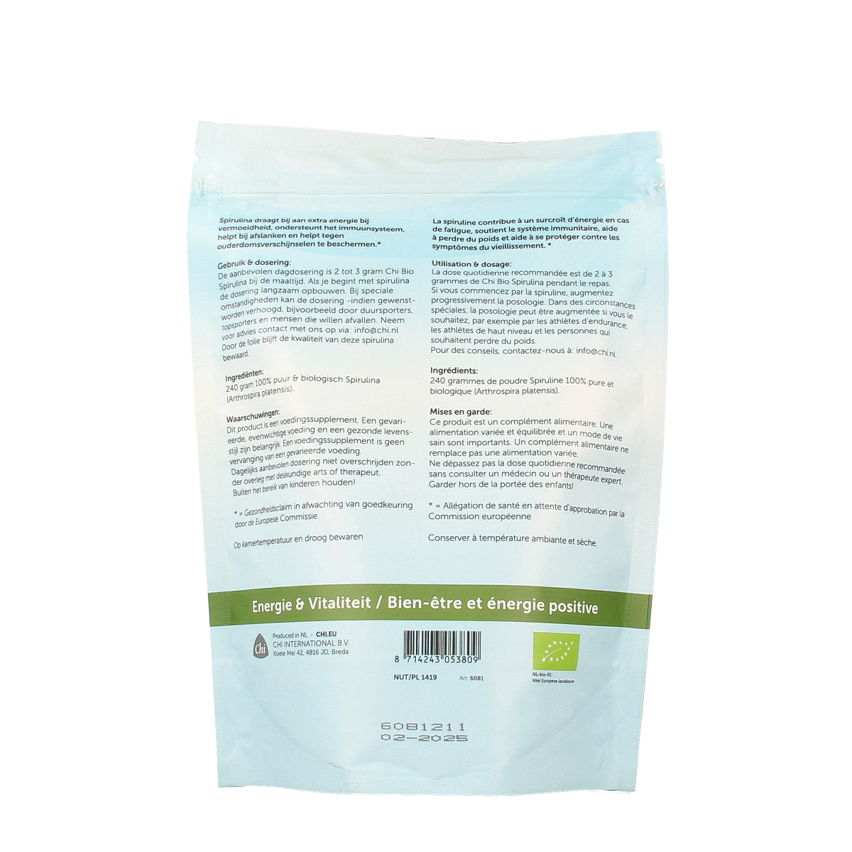 Chi Spirulina poeder bio 240.00 Gram
