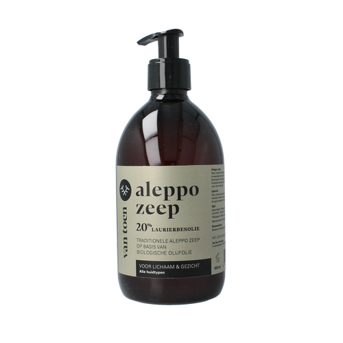 Van Toen Aleppo zeep 20% vloeibaar bio 500.00 Milliliter