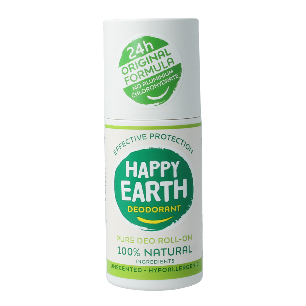 Happy Earth Pure deodorant roll-on unscented 75.00 Milliliter