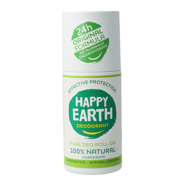 Happy Earth Pure deodorant roll-on unscented 75.00 Milliliter