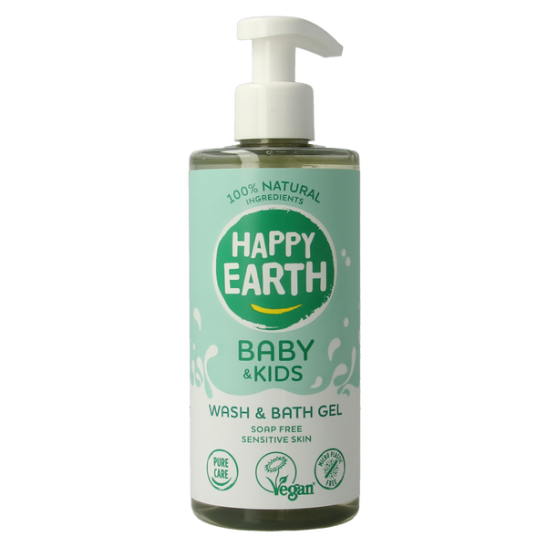 Happy Earth Was & badgel zeepvrij baby & kids 300.00 Milliliter