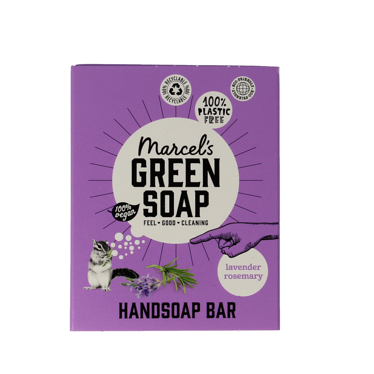 Marcel's Green Soap Handzeep bar lavender & rosemary 90.00 Gram