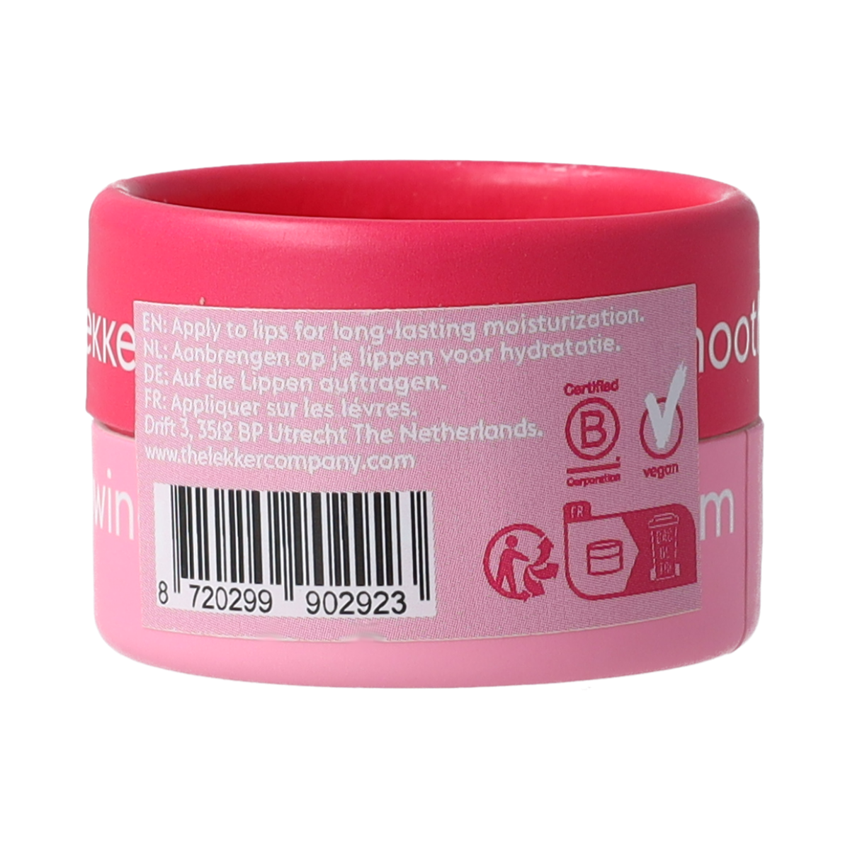 Lekker Company Natuurlijke lippenbalsem raspberry 8.00 Gram