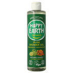 Happy Earth Douchegel bergamot cedarwood 300 Milliliter