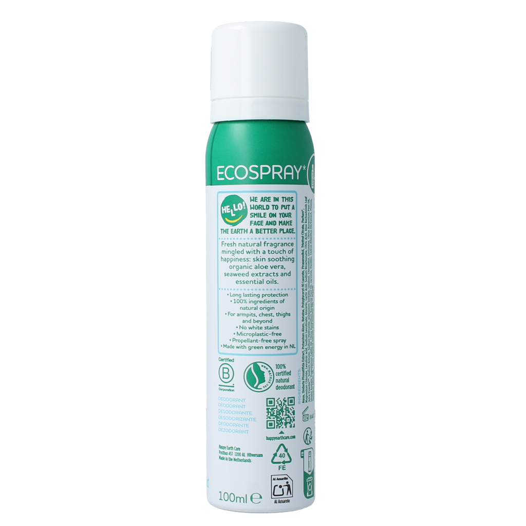Happy Earth Deodorant bodyspray cedar lime 100.00 Milliliter