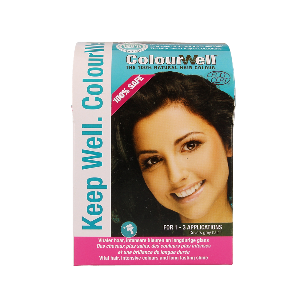 Colourwell 100% Natuurlijke haarkleuring mild zwart 100.00 Gram