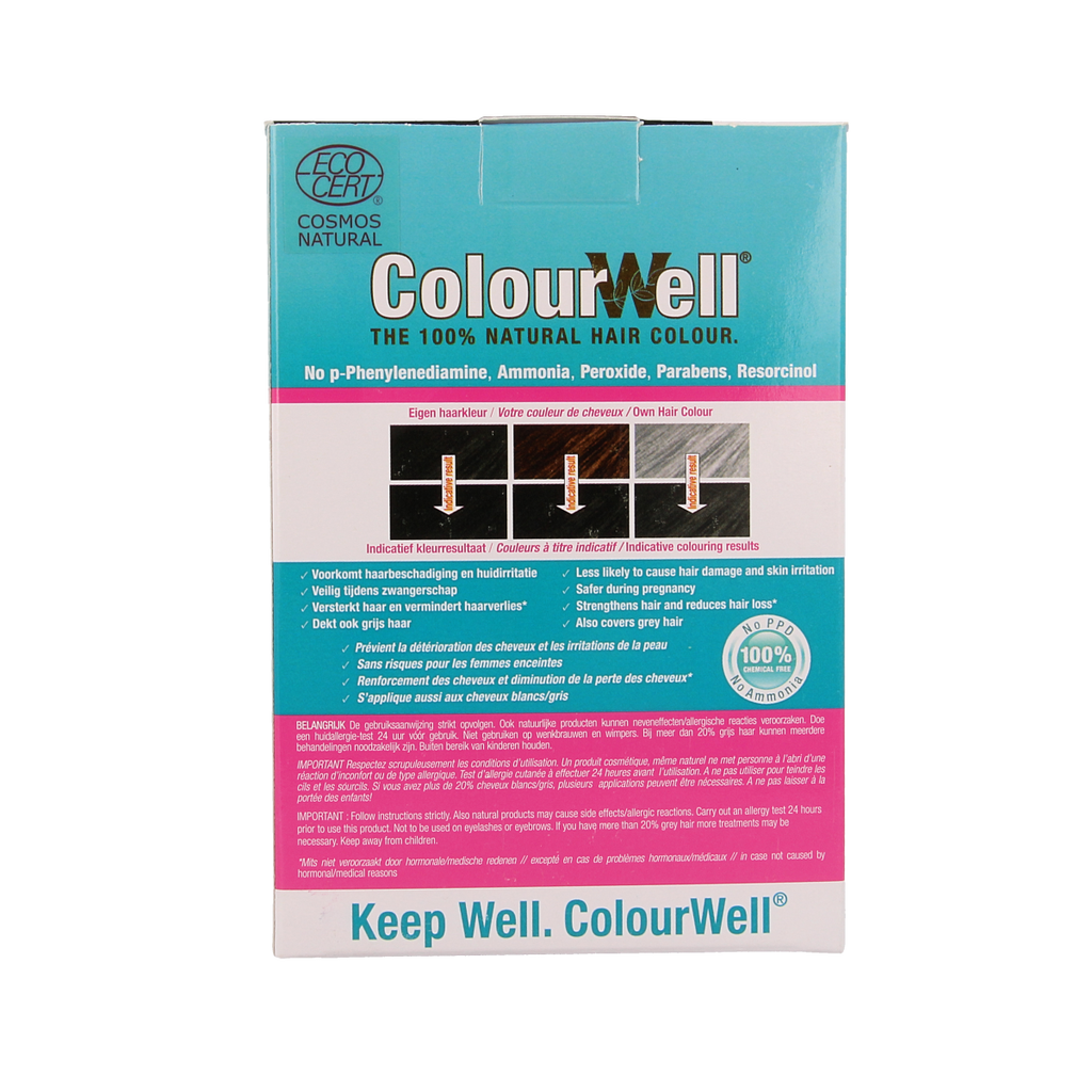 Colourwell 100% Natuurlijke haarkleuring mild zwart 100.00 Gram