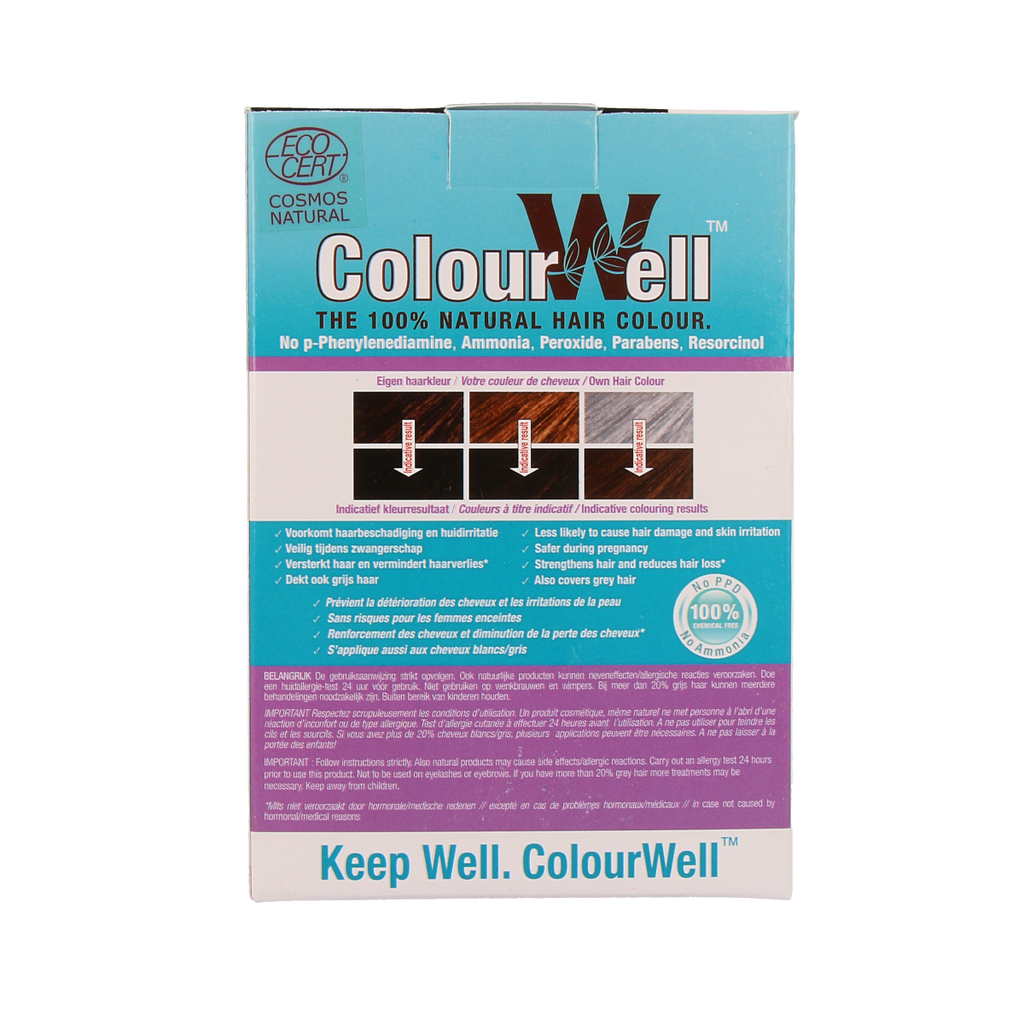 Colourwell 100% Natuurlijke haarkleur donker kastanje bruin 100.00 Gram