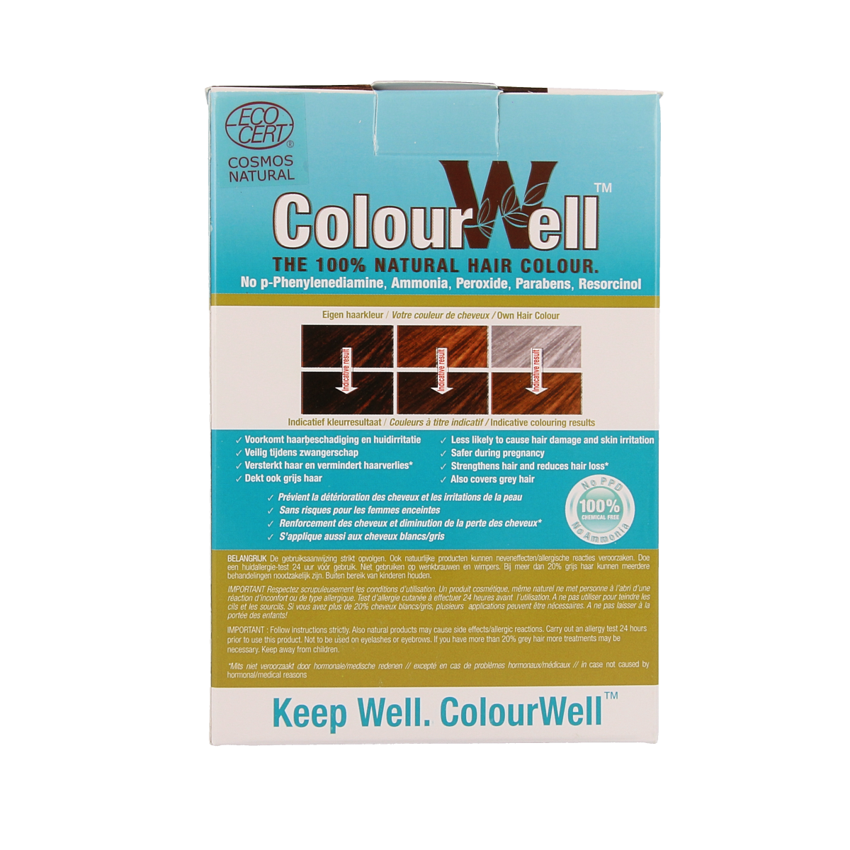 Colourwell 100% Natuurlijke haarkleuring kastanje bruin 100.00 Gram