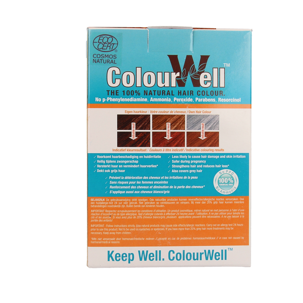 Colourwell 100% Natuurlijke haarkleur koper rood 100.00 Gram
