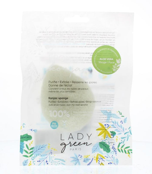 Lady Green Konjac gezichtsspons aloe vera 1.00 Stuks