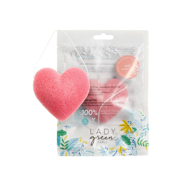Lady Green Konjac gezichtsspons rose 1.00 Stuks