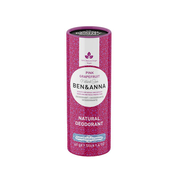 Ben & Anna Deodorant pink grapefruit papertube 40.00 Gram