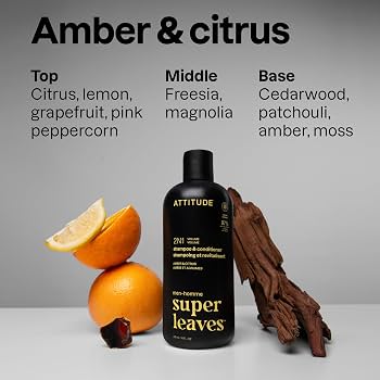 Attitude Men 2in1 shampoo & conditioner amber & citrus 415.00 Milliliter extra image